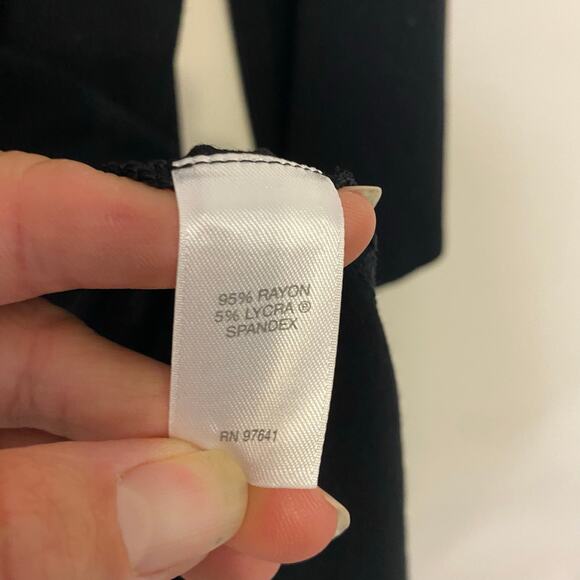 J Jill Black Long Open Sweater Cardigan Teacher Long Sleeve Tie Front Medium - Picture 6 of 12